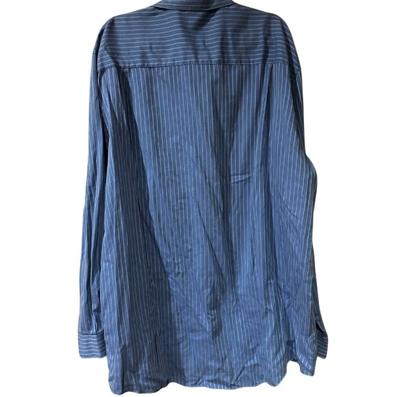 Van Heusen Studio Blue Stripe Dress Shirt | 2XL Tall - Picture 2 of 3